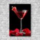 Akustikbild Cocktail Erdbeere Hochformat