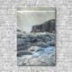 Stoffklang Akustikbild Hochformat Wand Island Wasserfall