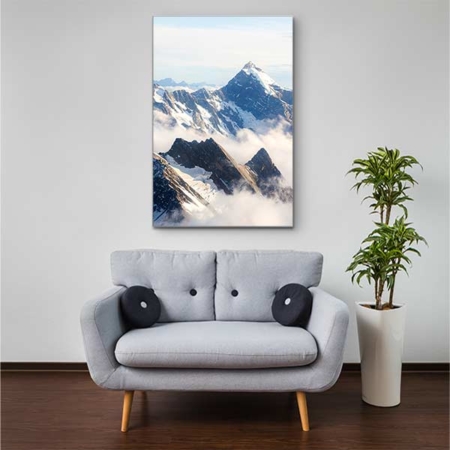 Stoffklang Akustikbild Hochformat Zimmer Berge Neuseeland