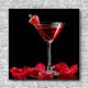 Akustikbild Cocktail Erdbeere Quadrat