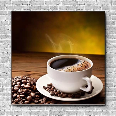 Akustikbild Tasse Kaffee Quadrat