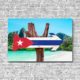 Stoffklang Akustikbild Querformat Wand Schild Cuba