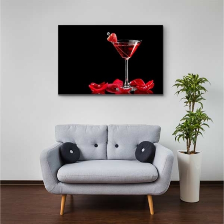 Akustikbild Cocktail Erdbeere Querformat