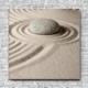 Stoffklang Akustikbild Quadrat Wand Zen Stein im Sand