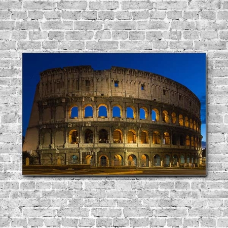 Stoffklang Akustikbild Querformat Wand Weltwunder Kolosseum in Rom