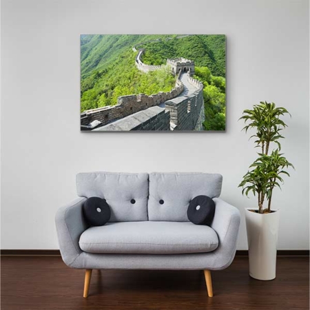 Stoffklang Akustikbild Querformat Zimmer Weltwunder Chinesische Mauer