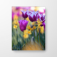 Das Bild zeigt ein Akustikbild, welches die Raumakustik verbessert. Als Motiv sind violette und gelbe Blumen auf einer Blumenwiese zu sehen.
